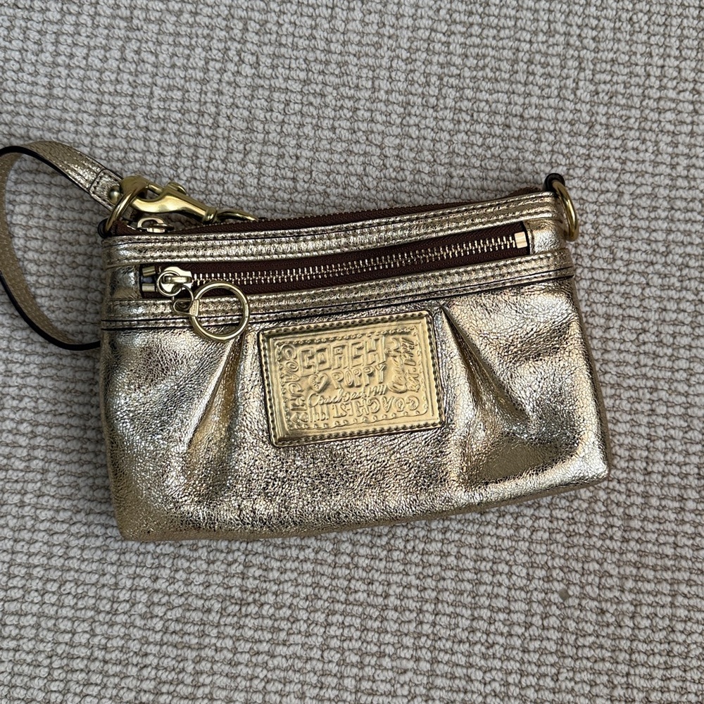 Coach Metallic Gold Wristlet